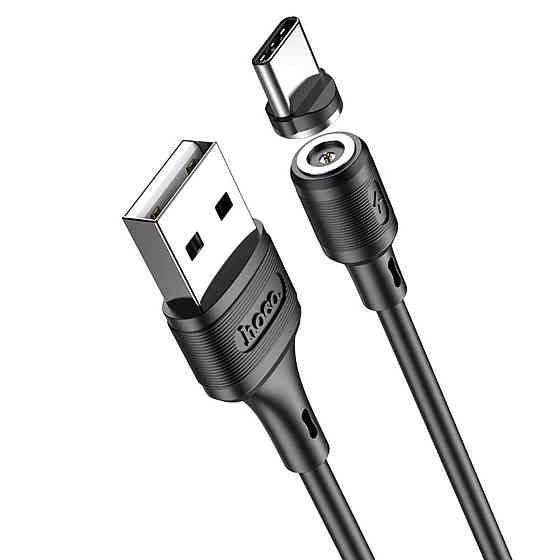 Кабель HOCO X52 USB to Type-C 3A, 1m, PVC, PVC connectors, magnetic, Black Київ