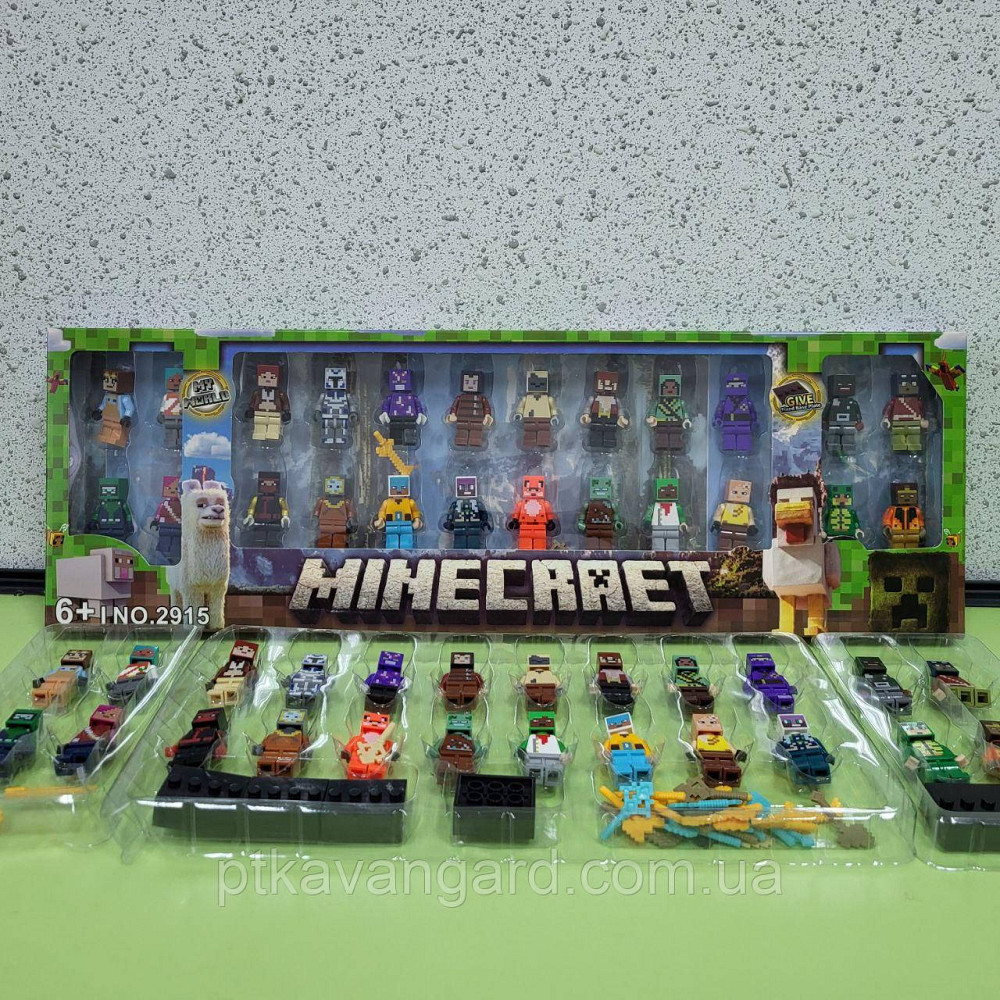 Набір фігурок Minecraft 24 героїв Minecraft чоловічки з підставками 2915 Хмельницький - фото 1