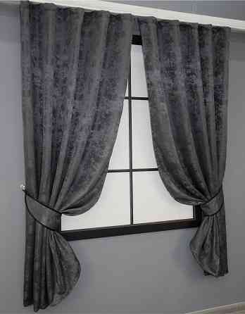 Комплект коротких штор VR-Textil Жакард Sultan YL № 1211ш Графітовий 130х170 см 2 шт (35-0004) Київ