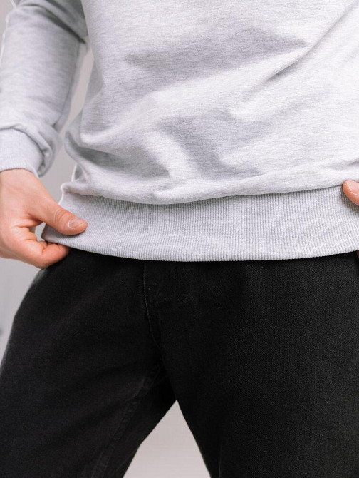 Світшот чоловічий однотонний сірий меланж Pobedov 001 Київ - фото 6