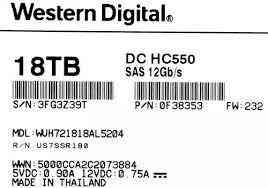 Western Digital 18TB 0F38353 18000 GB SAS DC HC550 Київ