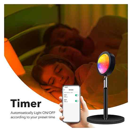 Лампа GY Sunset LED багатоколірна 16 кольорів 5 Вт 360° обертальна проекторна нічна Київ