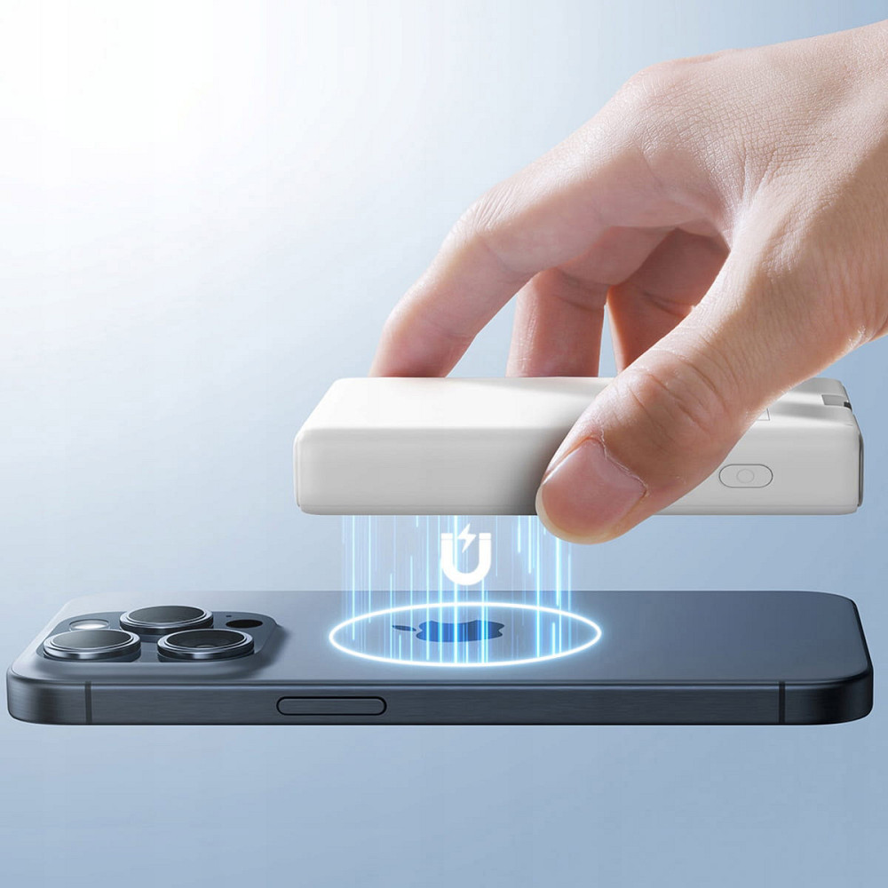 УМБ Joyroom Magnetic Wireless 10000mAh JR-PBM01 20W QC,  USB-C In/Out White Винница - изображение 9