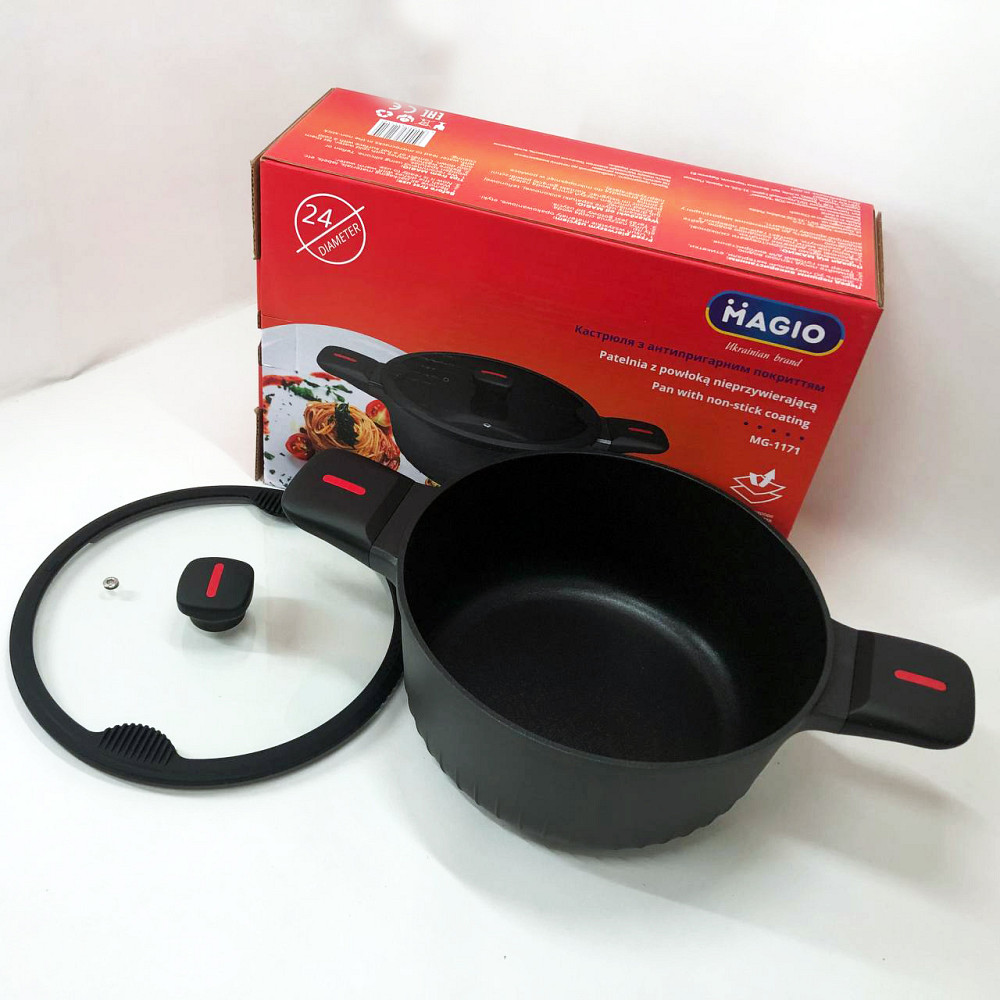 Каструля Magio MG-1171 Лита антипригарна 5л 24 см MV-85 Івано-Франківськ - фото 9