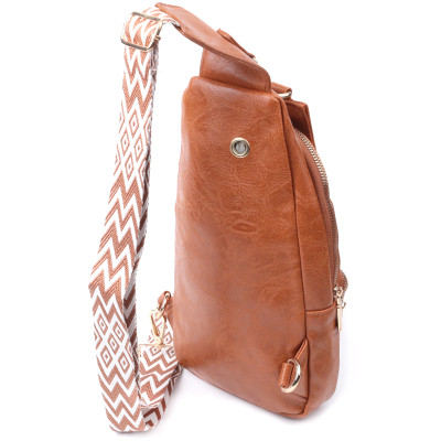 Сумка Vintage Женская слинг через плечо из экокожи Рыжая (22751) Винница - изображение 6