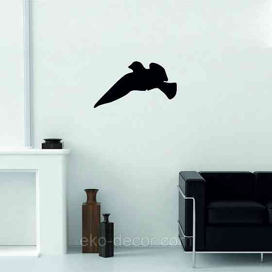 Декоративне настінне Панно «Пташка» Декор на стіну (ціна за 1 шт.) 30*16 см, Чорний Київ