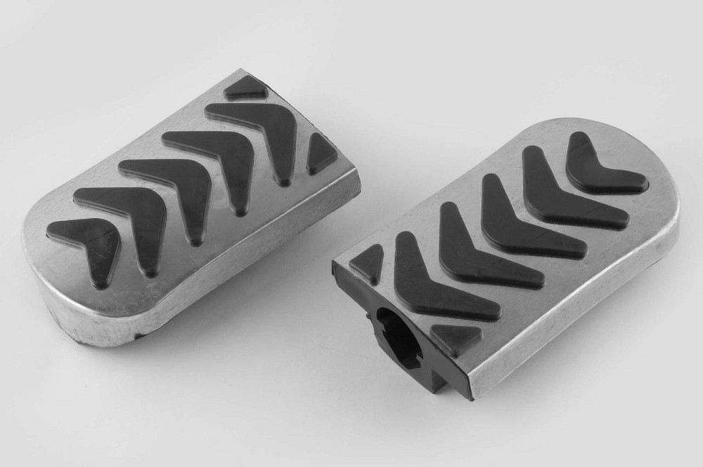 Гумки підніжок водія мопед Дельта (чорні з хромованою вставкою ) Мукачево - фото 1