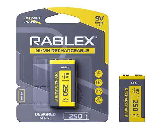 Акумулятор Rablex 6HR61 Ni-MH 250mAh 9V Дніпро