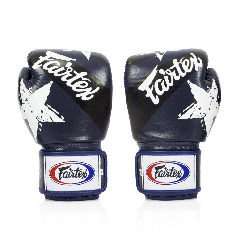 Боксерські рукавиці Fairtex BGV1 Nation Print Blue 10 унцій (бинти в комплекті) Кам'янське - фото 3