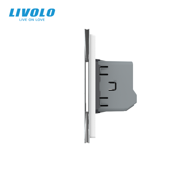 Сенсорний вимикач 4 сенсора (1-1-1-1) Livolo білий скло (VL-C704-11) Коломыя