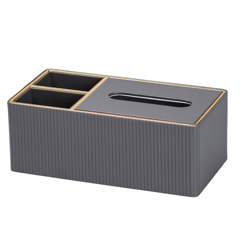 Салфетница из эко-кожи с 3 отделениями, серый цвет Киев - изображение 2