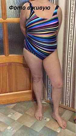 Купальник в полоску батал суцільний різнобарвний Київ