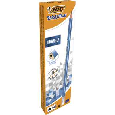 Олівець графітний Bic Evolution Triangle НВ 2 мм з гумкою (bc964849) Вінниця