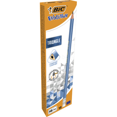 Карандаш графитный Bic Evolution Triangle НВ 2 мм с резинкой (bc964849) Винница - изображение 2