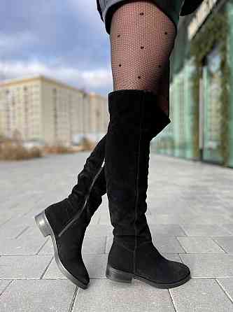 Nivelle Ботфорты женские NIVELLE черные замша натуральная высота 50 см обхват голени 39-41 см ( Коломыя