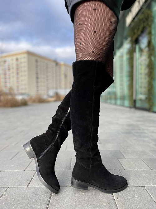 Nivelle Ботфорты женские NIVELLE черные замша натуральная высота 50 см обхват голени 39-41 см ( Коломыя - изображение 5