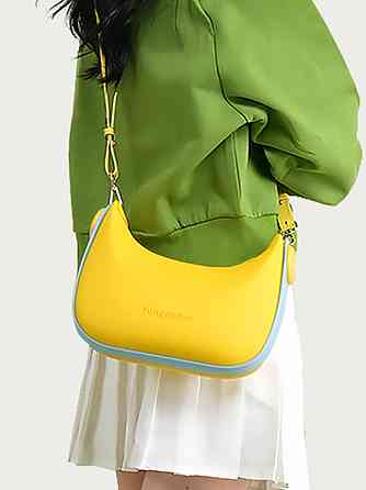 Сумочка силиконовая клатч женский на ремешке с ручками водонепроницаемая сумка Fungoofun на молнии, желтая Каменец-Подольский