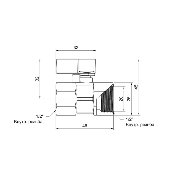 Кран кульовий "міні" Thermo Alliance Forte 1/2" ВР SF265W15 Київ