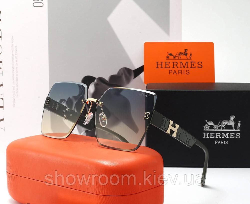 Жіночі безоправні сонцезахисні окуляри H-6868 green Київ - фото 1