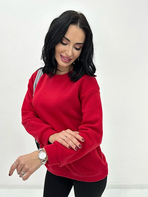 Базовий однотонний світшот "Stand" оптом | Батал Червоний, 50-52 Київ - фото 1