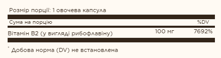 Витамин В2 (рибофлавин) Solgar Vitamin B2 100 mg (Riboflavin) 100 Vcaps Киев