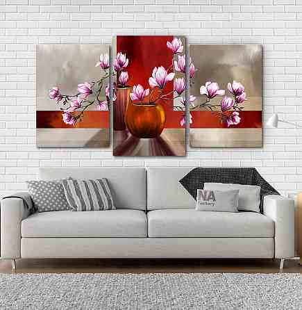 Модульна картина Квіти Магнолія (53х100см) Art-130_3 Київ