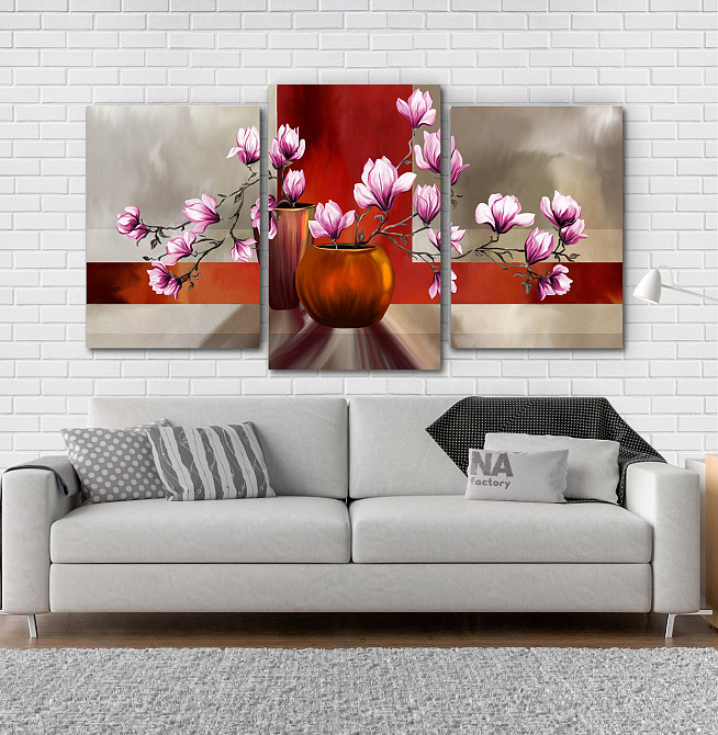 Модульна картина Квіти Магнолія (53х100см) Art-130_3 Київ - фото 2