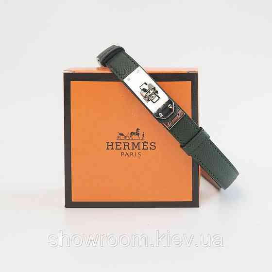 Женский зеленый тонкий ремень из кожи  (280-2) Киев