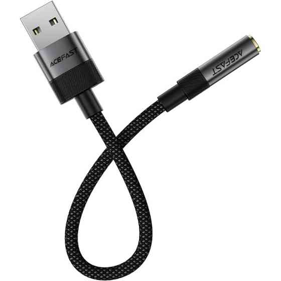Перехідник USB-A --> 3.5 mm 15cm audio converter J13 Acefast black Вінниця