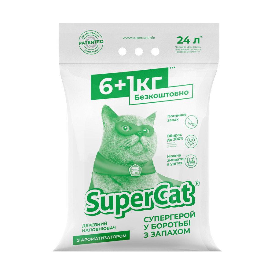 Наповнювач SuperCat з ароматизатором 6+1 кг (зелений) Вінниця - фото 1