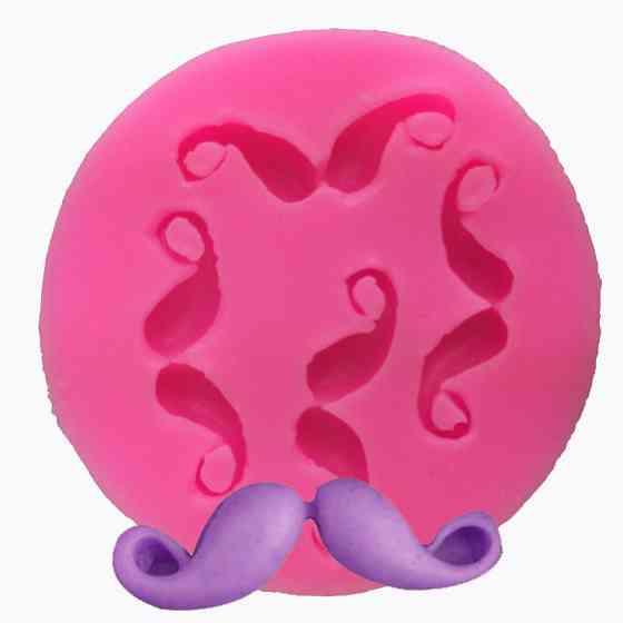 Силиконовый молд Усы 45 мм розовый Киев