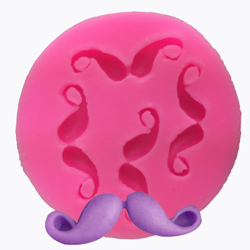 Силиконовый молд Усы 45 мм розовый Киев - изображение 1