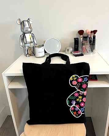 Екошопер BookOpt ВК4058 Ведмедик (Квіткові мрії) чорний Луцк