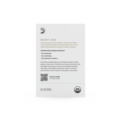 Тростина для саксофона D'Addario Organic Select Jazz - Alto Sax Filed 2H - 10 Pack (ORSF10ASX2H) Вінниця - фото 4