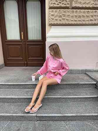Женский повседневный прогулочный костюм двойка дабл шелк Розовый, 42/44 Одесса