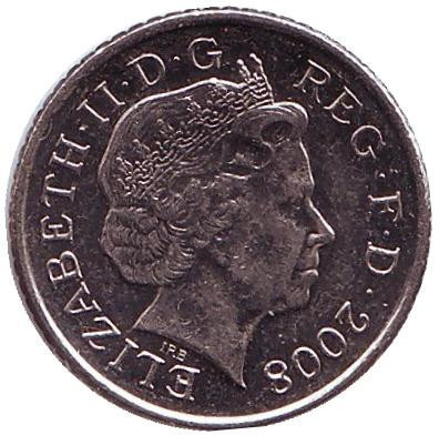 Монета 5 пенсів. 2008 рік, Великобританія. Новий тип. Полтава - фото 1