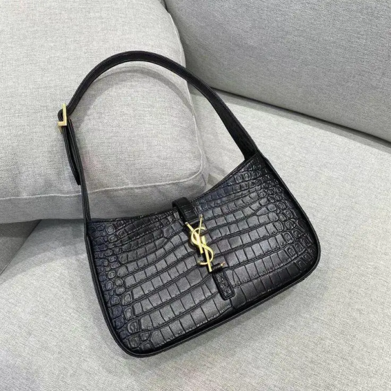 Женская сумка YSL Hobo через плечо (Черная) Винница