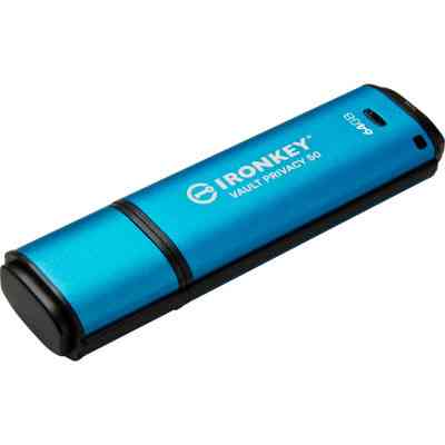 USB флеш накопичувач Kingston 64GB IronKey Vault Privacy 50 Blue USB 3.2 (IKVP50/64GB) Вінниця