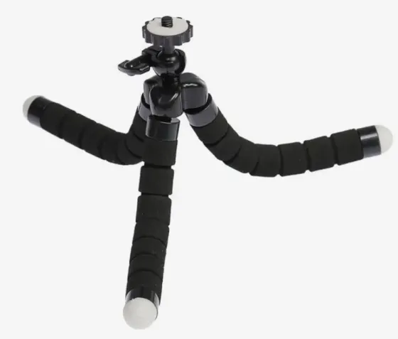 Штатив-тренога NULIER настольный, для телефона, гибкие ножки, высота 17 см, чёрный Коломия