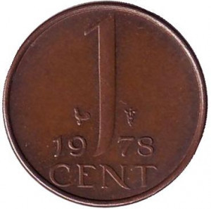 1 цент. 1978 год, Нидерланды. UNC Полтава - изображение 1