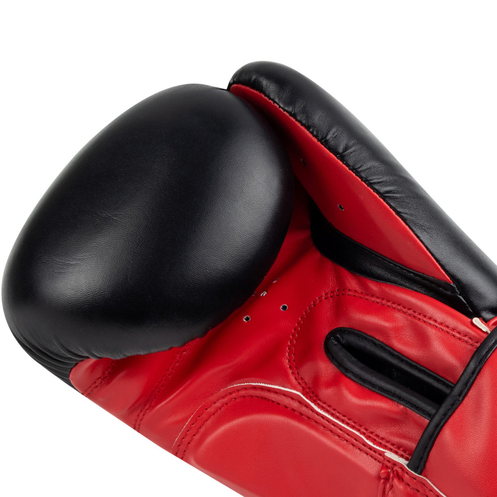 Боксерські рукавички для боксу та єдиноборств на липучці 12 унцій чорні з червоним PowerPlay 3004 Classic Київ - фото 9