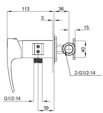 Змішувач для гігієнічного душу Koer KB-23007-07    ( KR5163 ) 38284 Харків