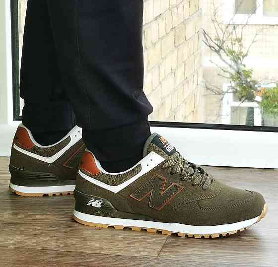 Кросівки New Balance 574 Хакі Замшеві Чоловічі Зелені Нью Баланс (розміри: 44,45,46) - 63-4 Дніпро
