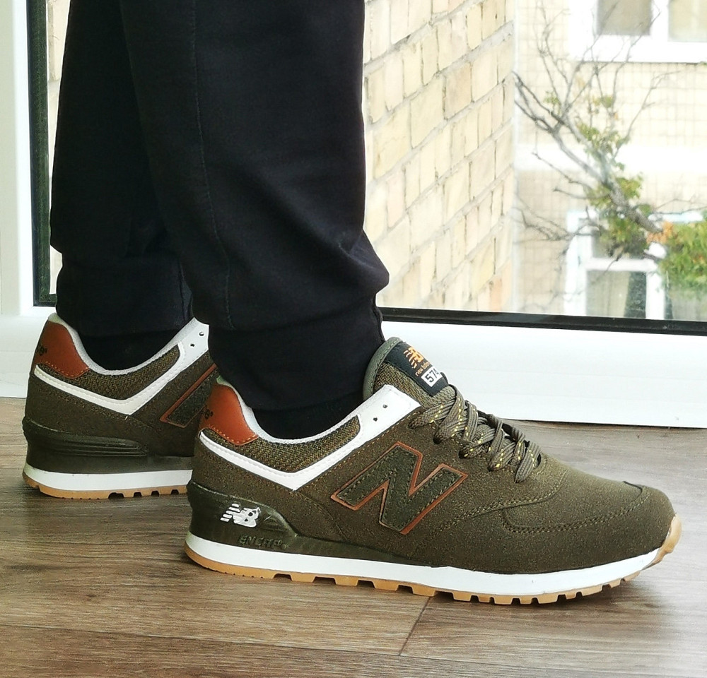 Кроссовки New Balance 574 Хаки Замшевые Мужские Зелёные Нью Баланс (размеры: 44,45,46) - 63-4 Днепр - изображение 3
