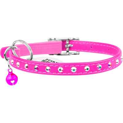 Нашийник для тварин WAUDOG GLAMOUR з резинкою і стразами для кішок (рожевий) (32547) Вінниця