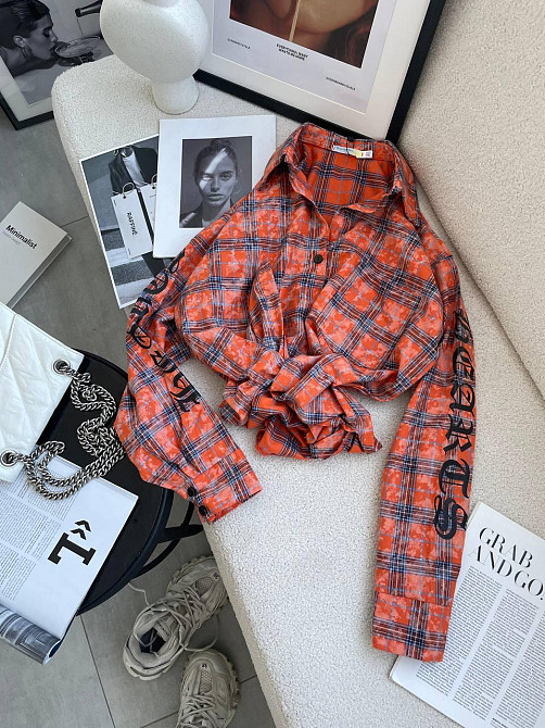 Жіноча стильна оверсайз сорочка у клітинку турецька фланель Одеса - фото 5