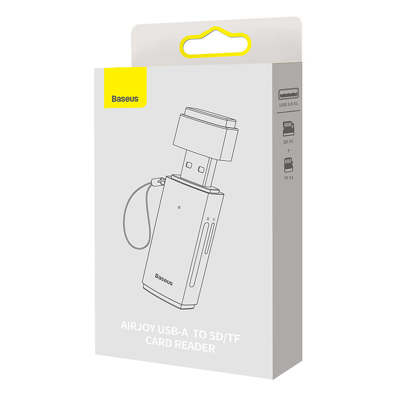 Кардрідер Baseus Lite Series USB-A to SD / TF Card Reader Grey Одеса - фото 2