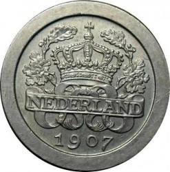 Монета 5 центів. 1907 рік, Нідерланди. Полтава - фото 1