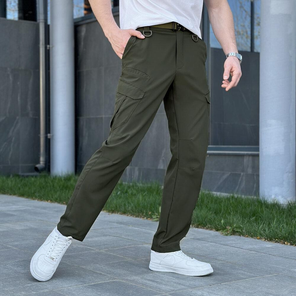 Штани карго чоловічі весняні з кишенями хакі Pobedov Tactical Soft Київ - фото 4