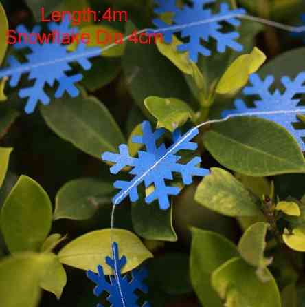 Гірлянда Сніжинки новорічна на нитці 4 м 5 см синій Київ